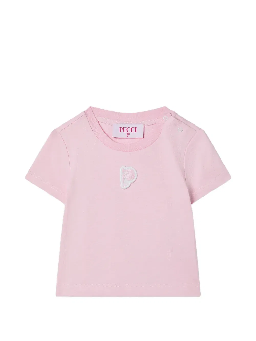 Футболка с вышитой нашивкой Pucci Junior, розовый