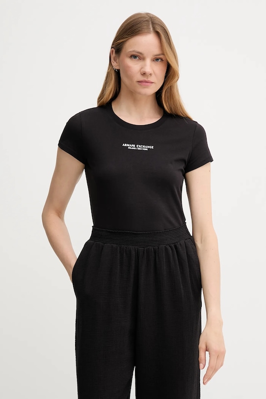 

Хлопковая футболка Armani Exchange, черный