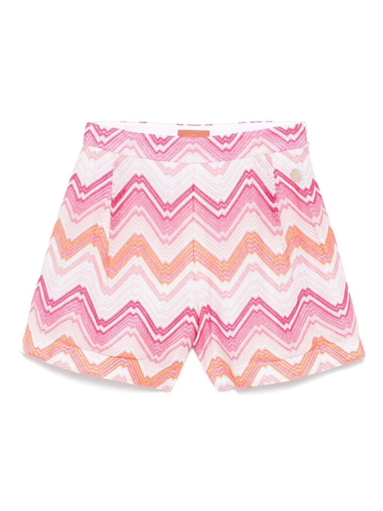 

Missoni Kids шорты с узором зигзаг, розовый