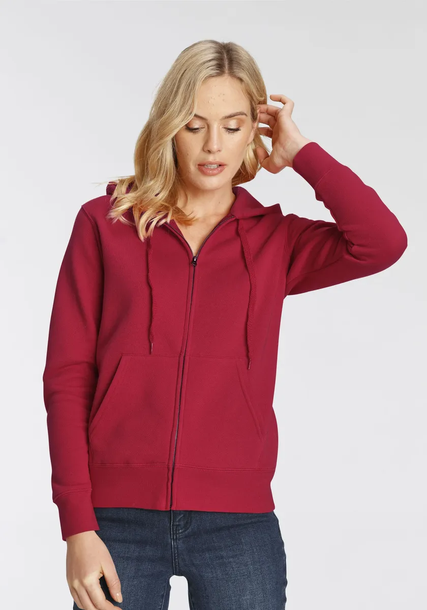 

Толстовка с капюшоном Fruit of the Loom "Lady-Fit Premium hooded Sweat Jacket", красный