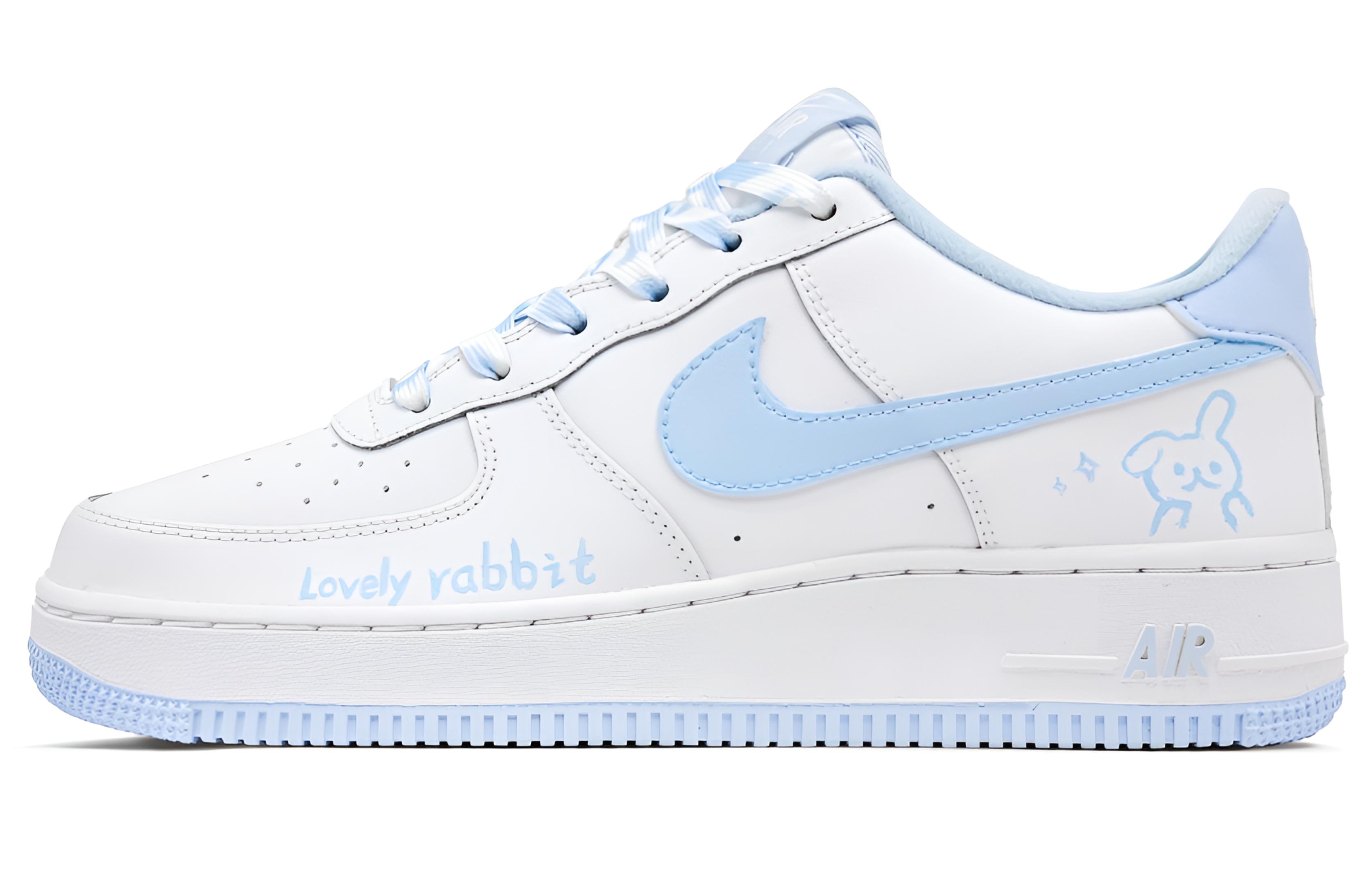 Nike Air Force 1 Azure Stars с амортизацией низкие детские скейтбординг кроссовки white blue kids — фото 2