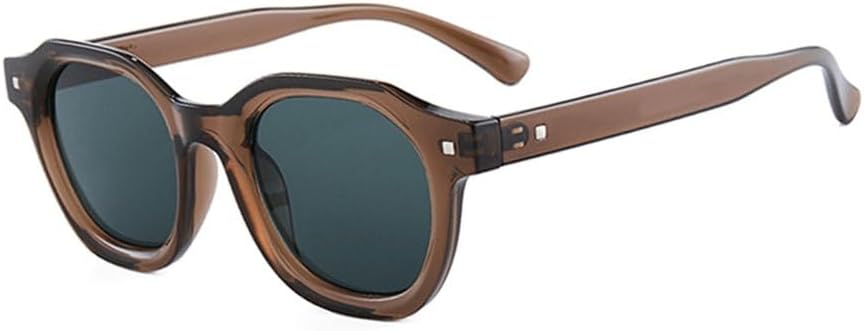 

Ретро-панк солнцезащитные очки для мужчин и женщин, винтажные, модные, черные, зеленые, прямоугольные, стильные, с защитой от УФ-излучения UV400, подарок KTUCN, Brown Green