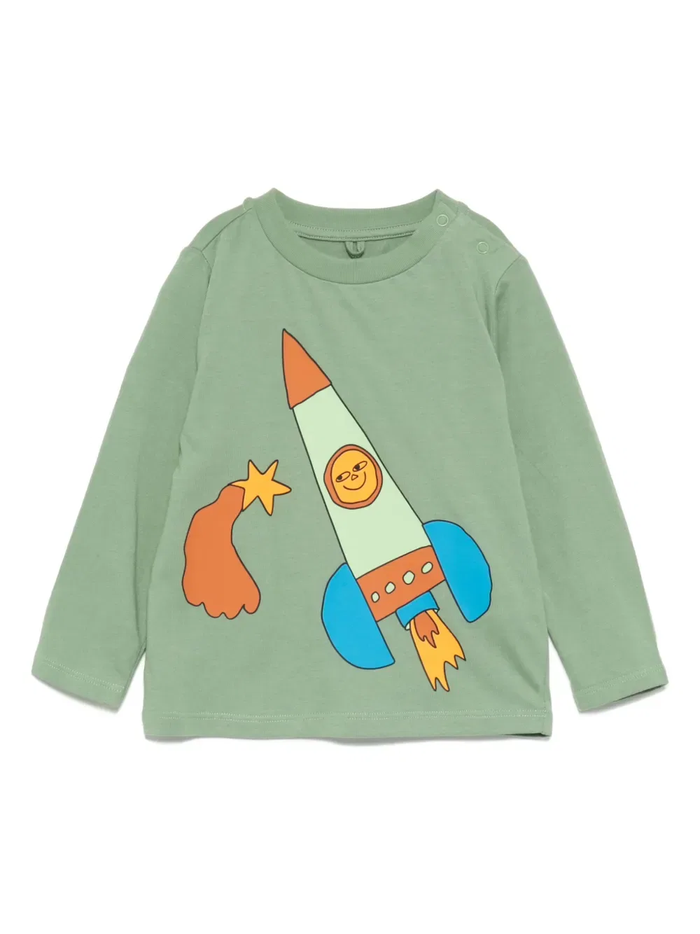 Футболка с принтом на космическую тематику Stella Mccartney Kids, зеленый