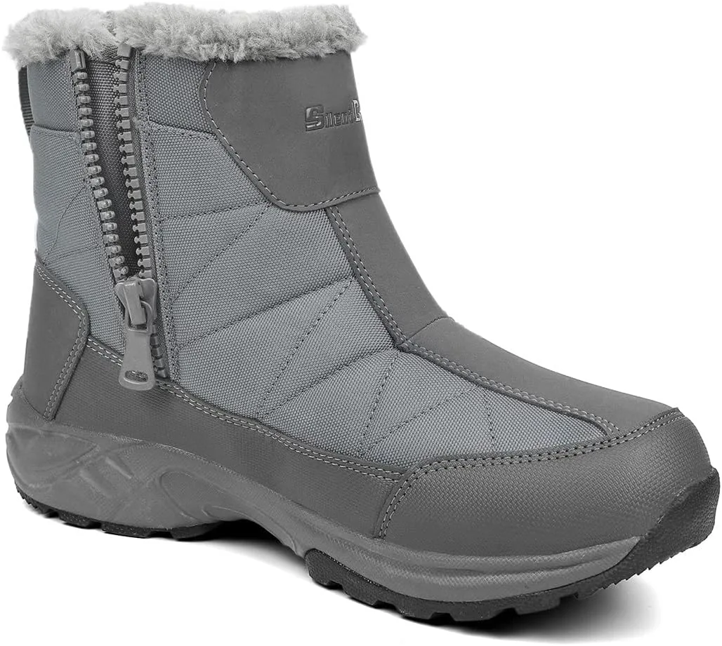 

Мужские теплые зимние ботинки SILENTCARE, обувь с меховой подкладкой, водонепроницаемые, легкие ботинки на голенище с противоскользящей подошвой