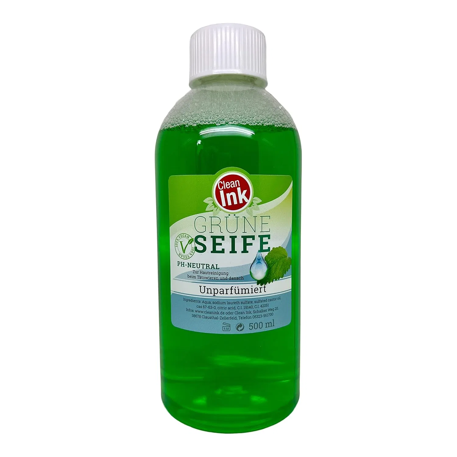 Зеленое мыло-спрей «Clean Ink» для очистки кожи при татуировке Clean Ink — фото 2