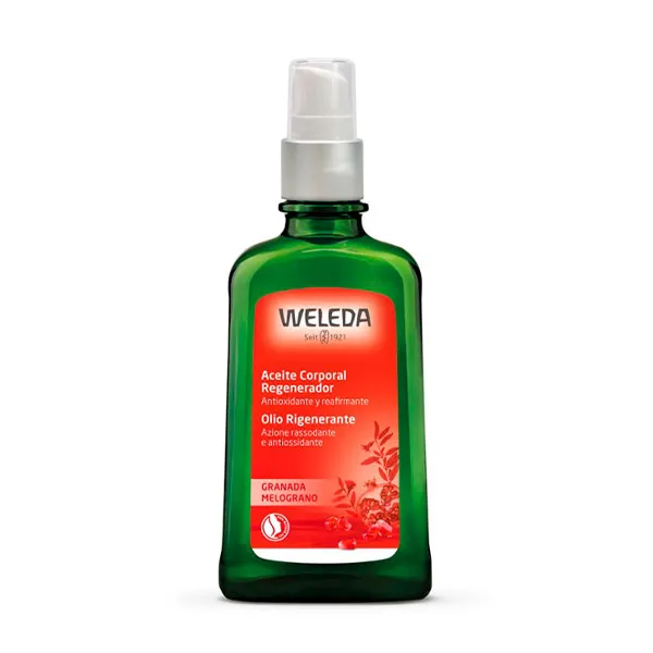 

Борется с сухостью, укрепляет и предотвращает старение Aceite Corporal Regenerador De Granada Weleda, 100 ml