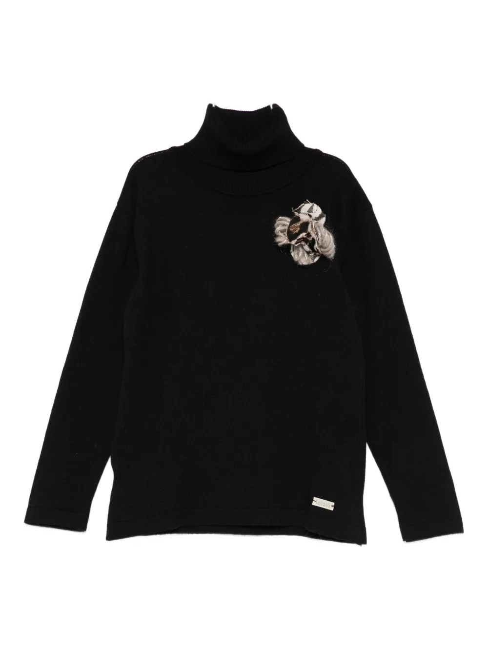 

Свитер с цветочными аппликациями LALALU, черный