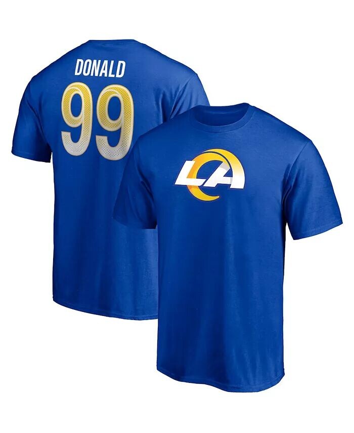 

Мужская футболка с именем и номером игрока Aaron Donald Royal Los Angeles Rams Fanatics