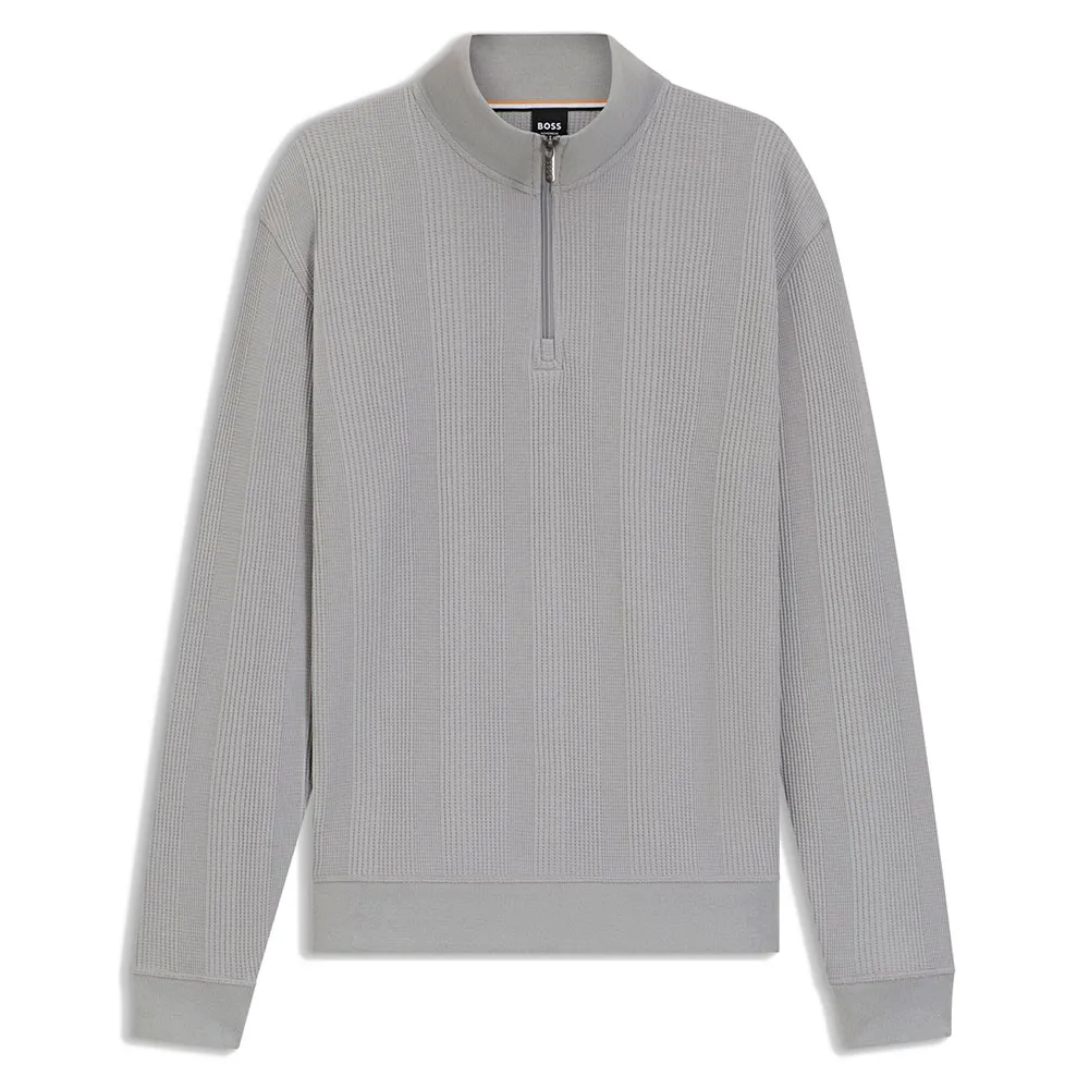 

Свитер BOSS Structure 10269578 02 half zip, серый