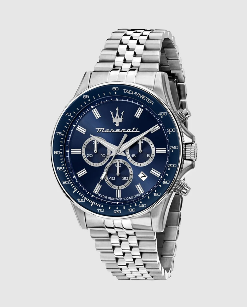 

Мужские часы Sfida R8873640025 из стали с серебряным ремешком Maserati, серебряный