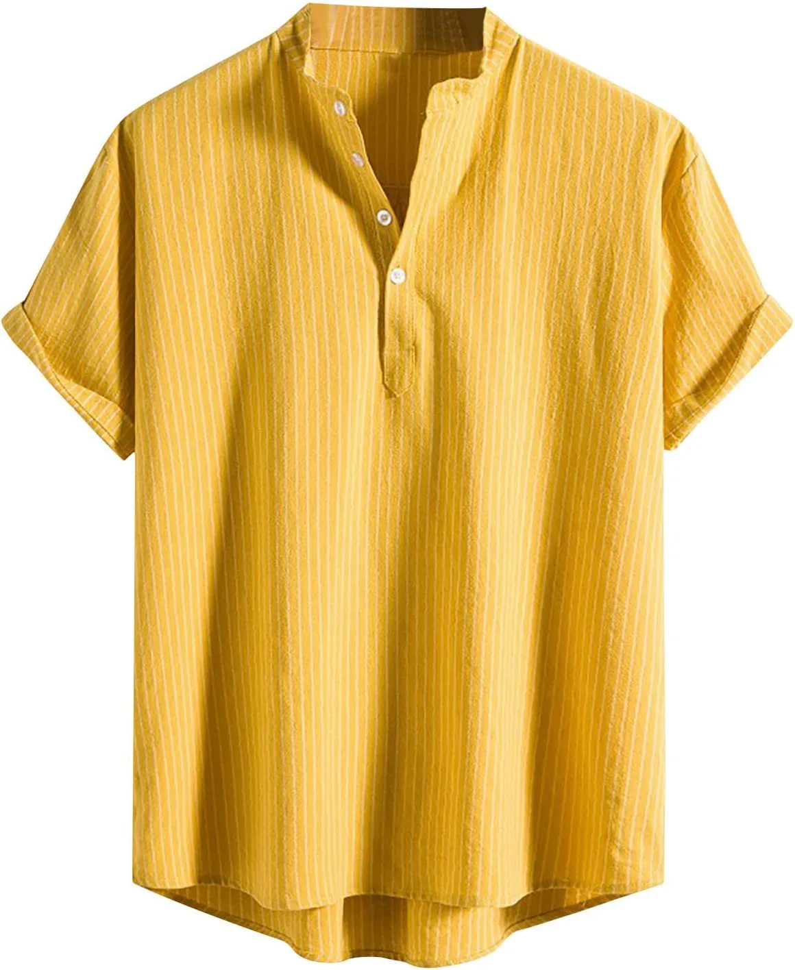 

Мужская футболка с коротким рукавом, летняя модная, в полоску, на пуговицах, свободного кроя