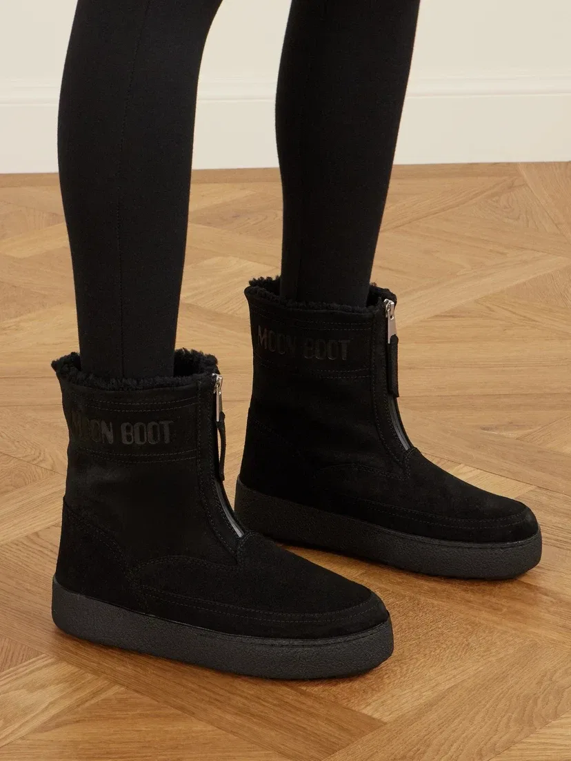 Ботильоны Lara из замши и овчины Moon Boot, черный — фото 2