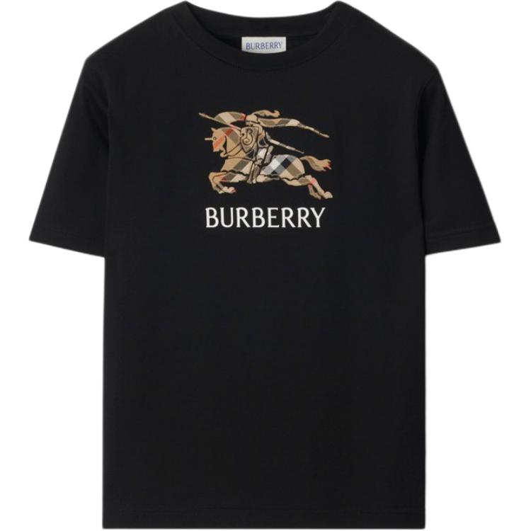 

Детская футболка с круглым вырезом, средней толщины Burberry, черный