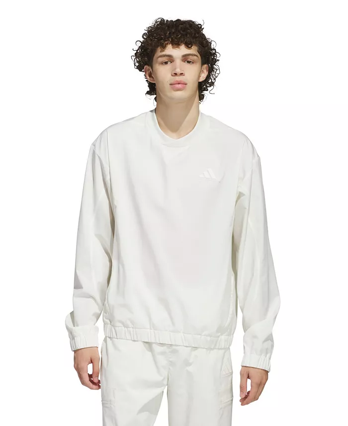 

Мужская тканая толстовка с круглым вырезом adidas, белый