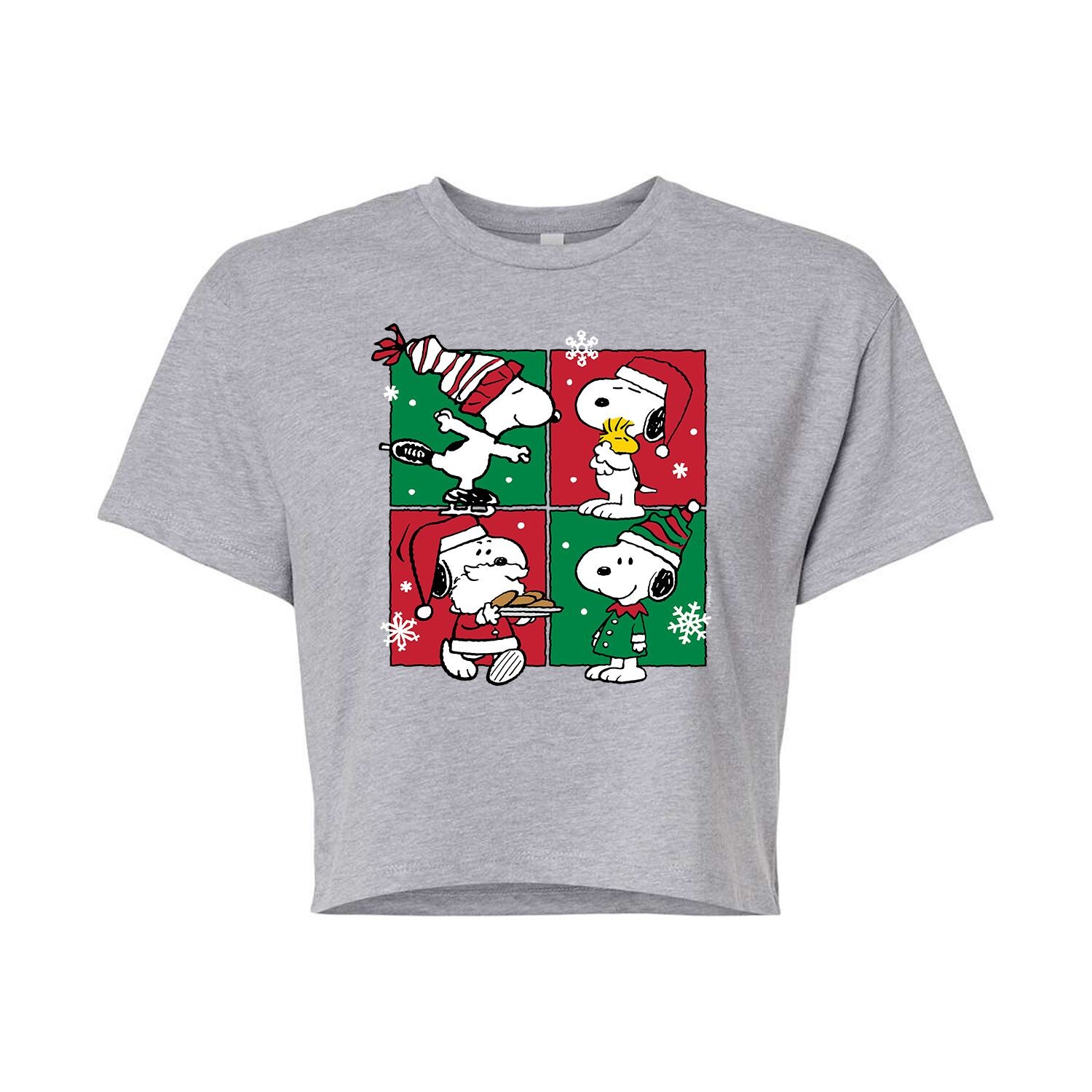 

Укороченная футболка с рисунком Peanuts Snoopy Grid для детей Juniors Licensed Character