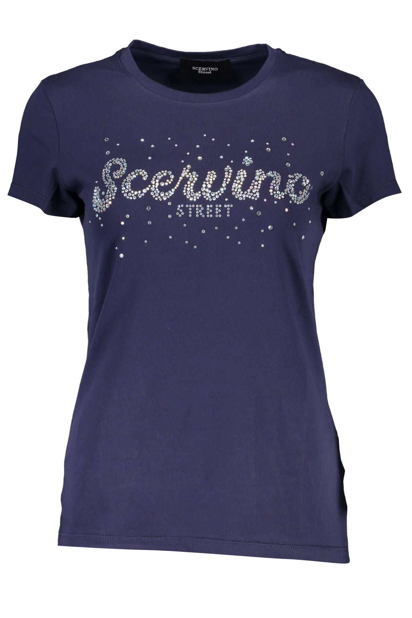 

Синяя хлопковая женская футболка Ermanno Scervino