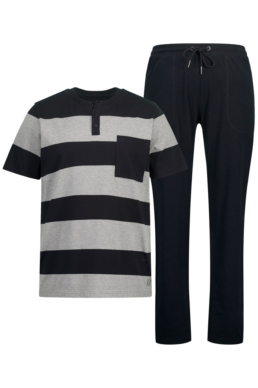 

Длинная пижама JP1880, Silver grey/Black