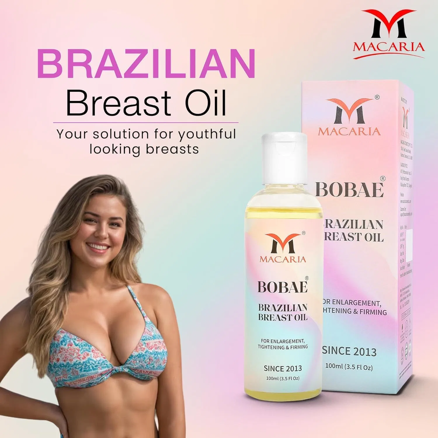 Масло для груди Bobae Firming Bust Oil Macaria 100 мл — фото 3