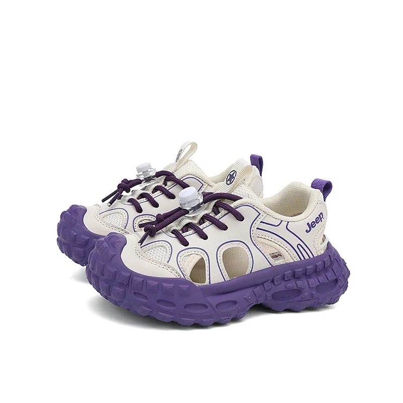 Детские сандалии из искусственной кожи и текстиля Low top Jeep, Beige Purple — фото 3