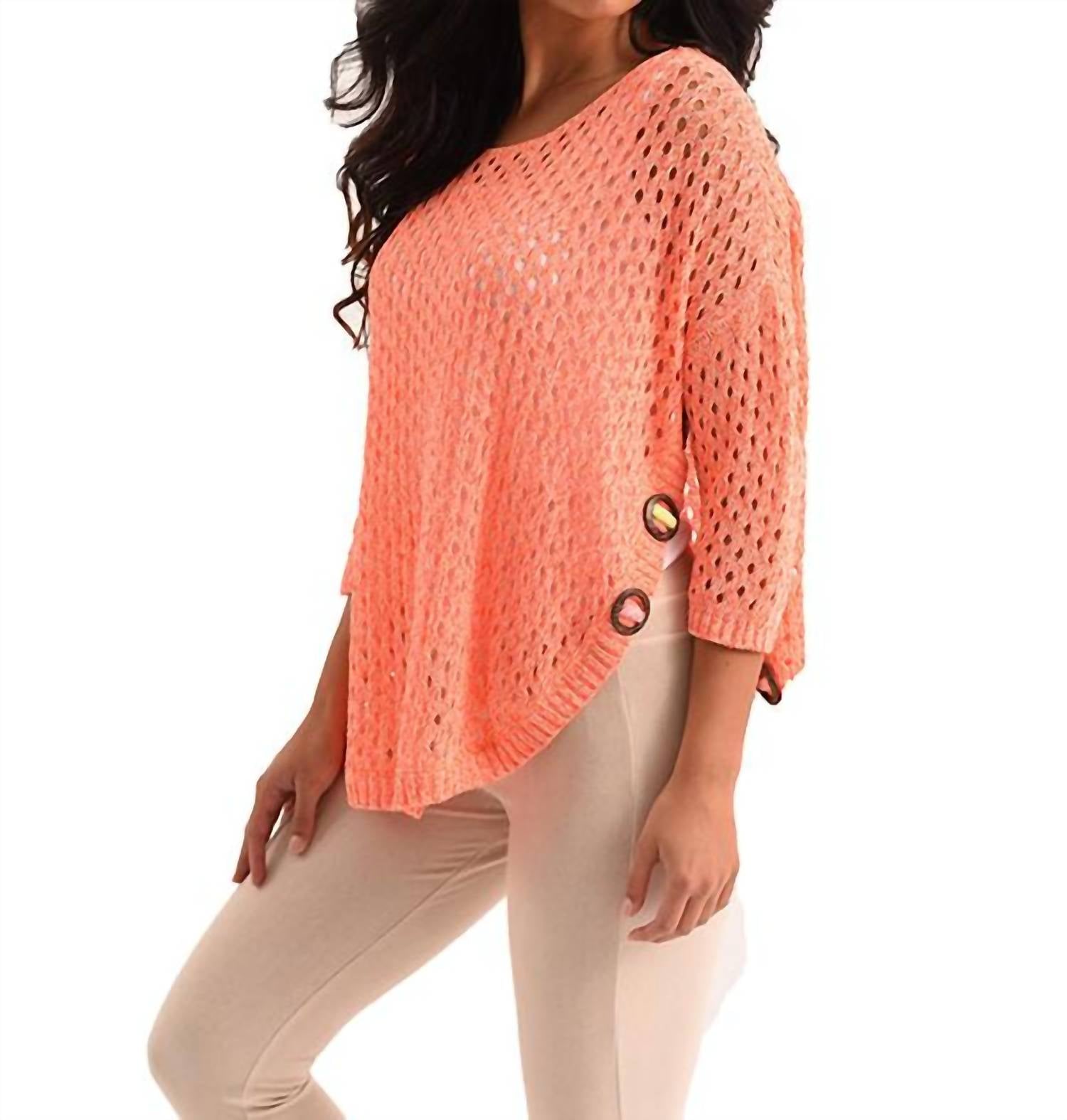 

Пончо Aimee Wooden Button Poncho In Melon french kyss