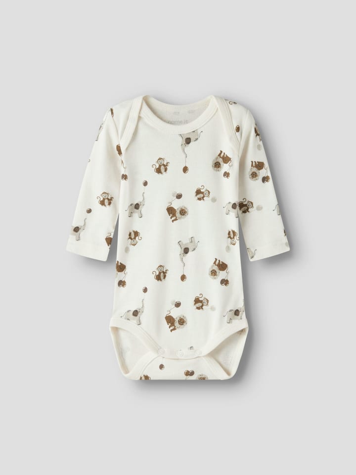 Name it Комплект из 3 боди с длинными рукавами NBNBODY 3P LS ANIMAL в цвете Jet Stream — фото 4