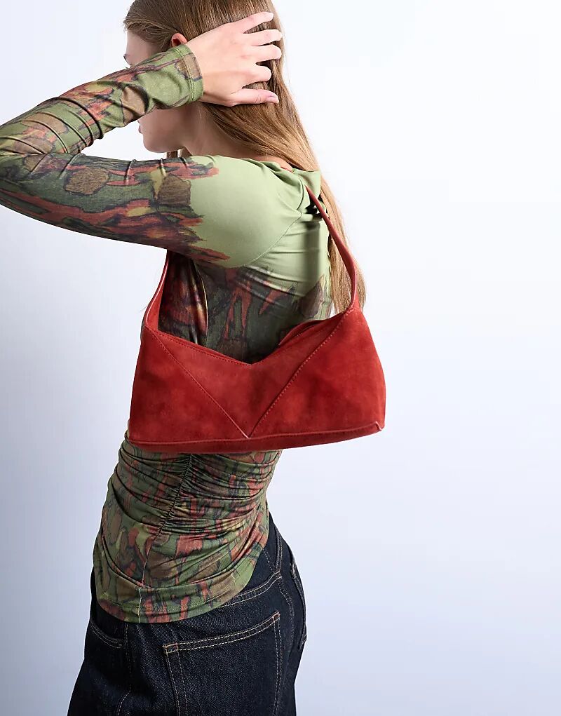 

Сумка через плечо Topshop Safia из натуральной замши цвета ржавчины