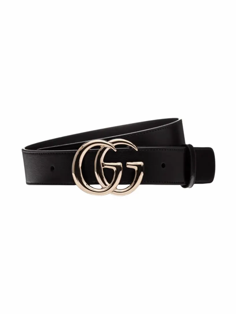 

Кожаный ремень GG Marmont Gucci, черный