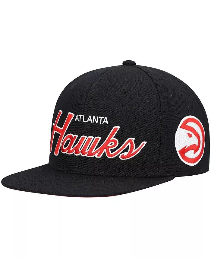 

Мужская черная бейсболка Atlanta Hawks Hardwood Classics Script 2.0 Snapback Mitchell & Ness