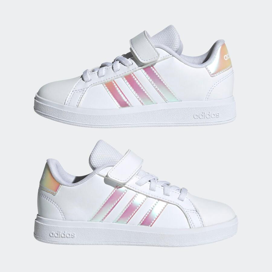 Детские кроссовки ADIDAS - Grand Court, белые/розовые — фото 3