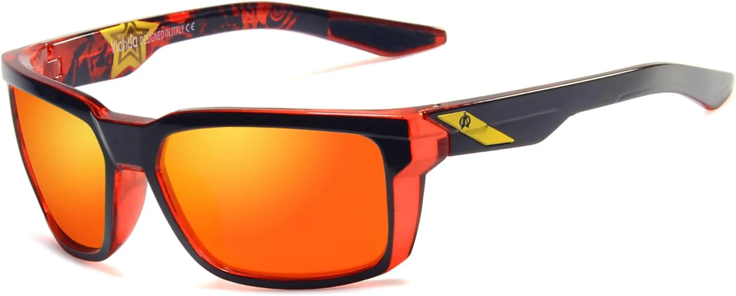 

Поляризованные солнцезащитные очки с обтекаемой формой для занятий спортом на открытом воздухе: для мужчин, для велоспорта, бега, рыбалки, для женщин 4201 VIAHDA, Red