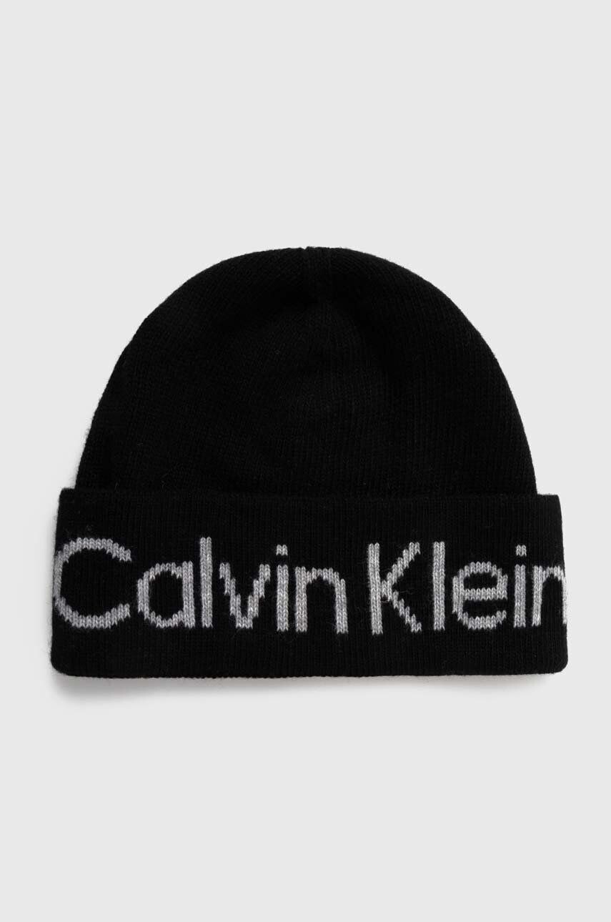 

Шапка из смесовой шерсти Calvin Klein, черный