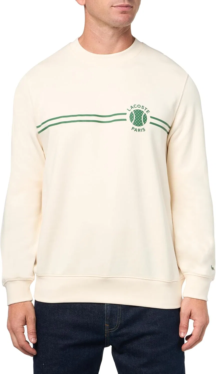 Мужская флисовая толстовка Lacoste с теннисным принтом