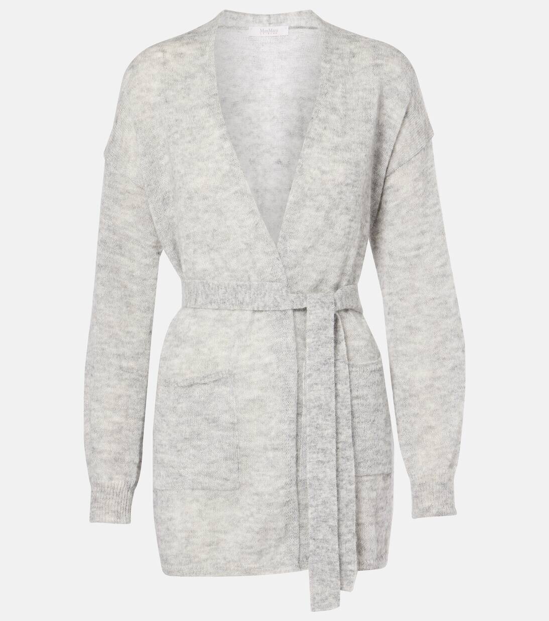 

Кардиган Leisure Visino с поясом Max Mara, цвет grigio chiaro