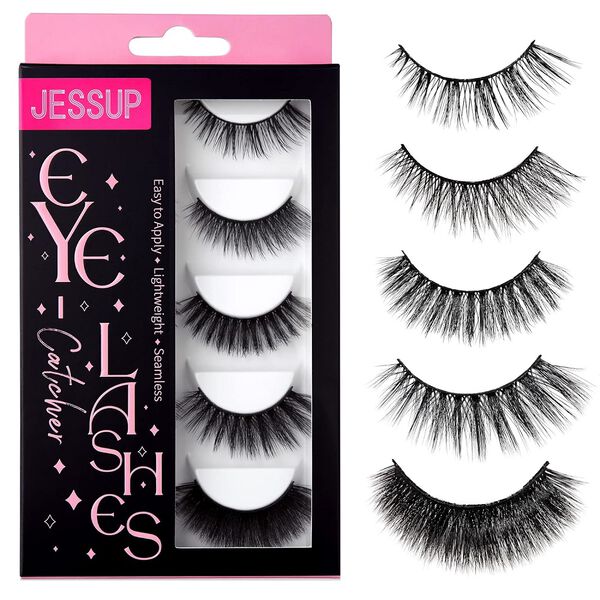 Накладные ресницы на полоске, 5 пар/1 упаковка. Jessup False eyelashes — фото 2