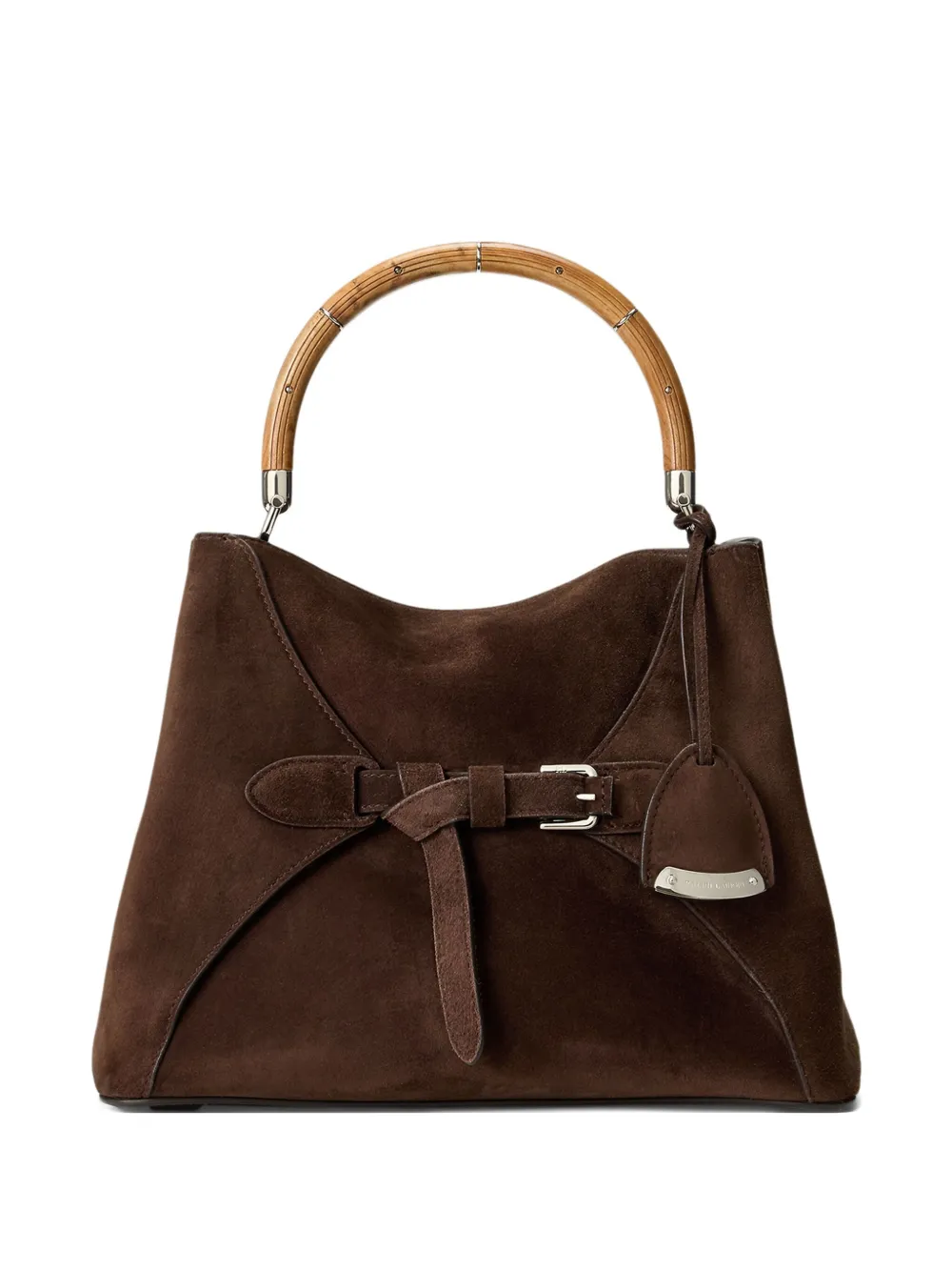 

Сумка-тоут из замши с бамбуковой ручкой Ralph Lauren Collection, коричневый