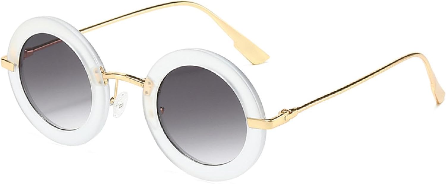 

Ретро маленькие круглые женские солнцезащитные очки, модные гелевые очки с градиентным переходом цвета, защита от УФ-излучения UV400; мужские модные панк-солнцезащитные очки с матовым покрытием VVTWSSW, Matte Clear Gray