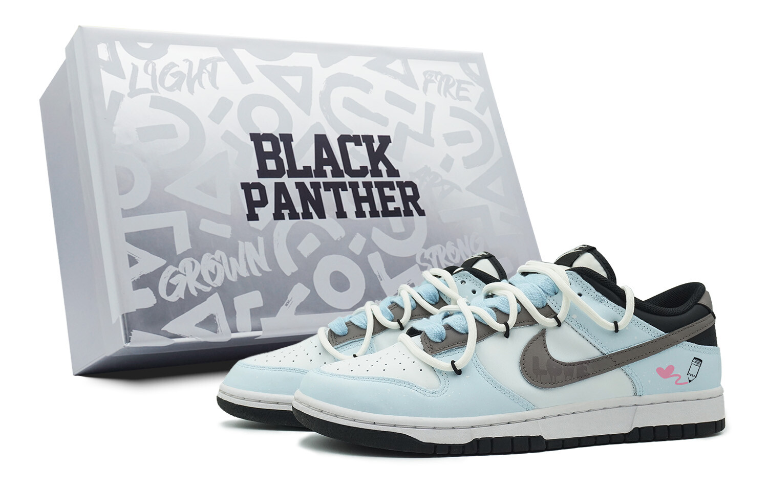 

Кроссовки Nike Dunk Skateboarding Shoes Women's Low-top Blue/white/brown, голубой, Синий, Кроссовки Nike Dunk Skateboarding Shoes Women's Low-top Blue/white/brown, голубой
