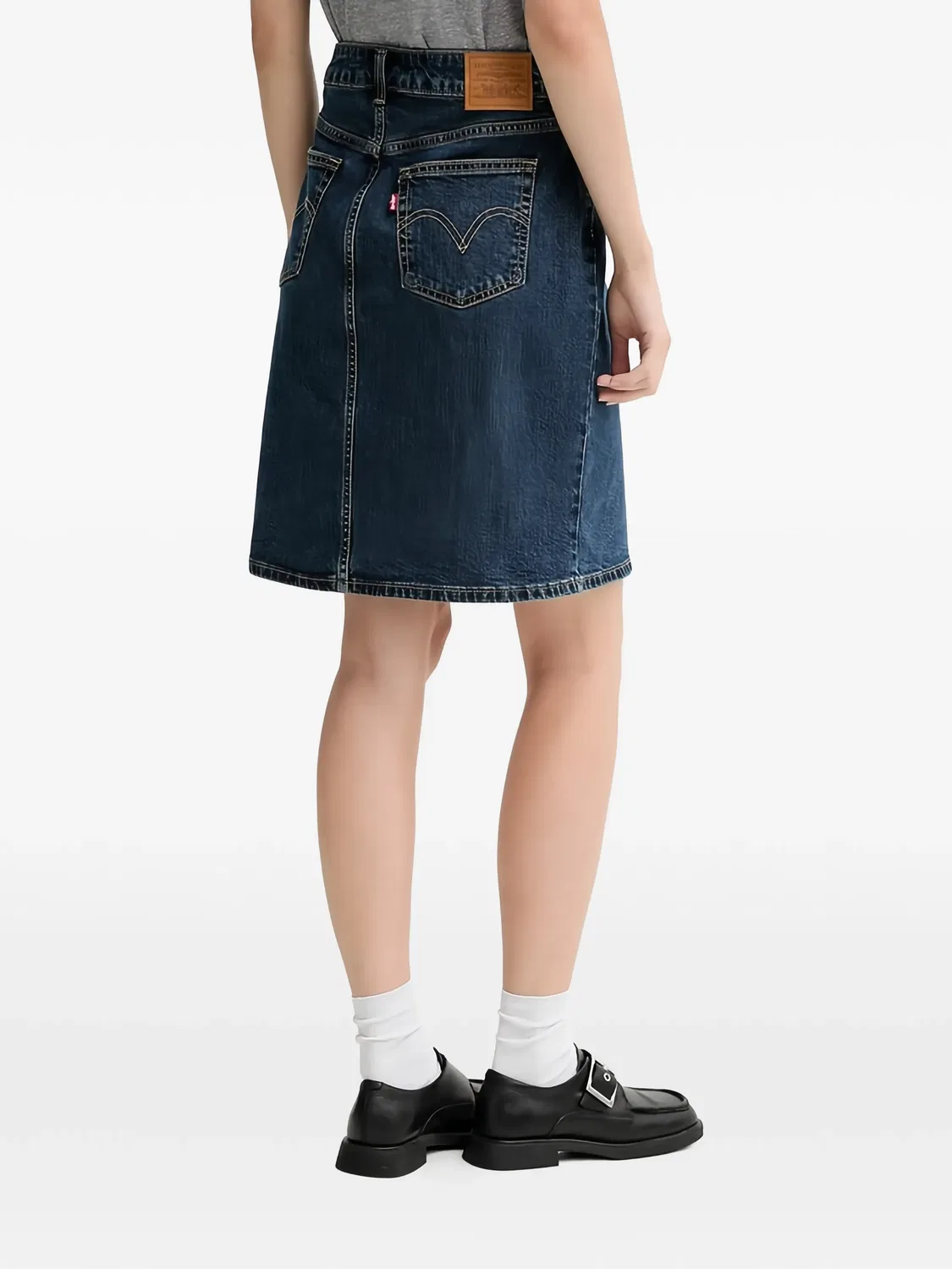 Джинсовая юбка миди с разрезом Levi's, индиго — фото 3