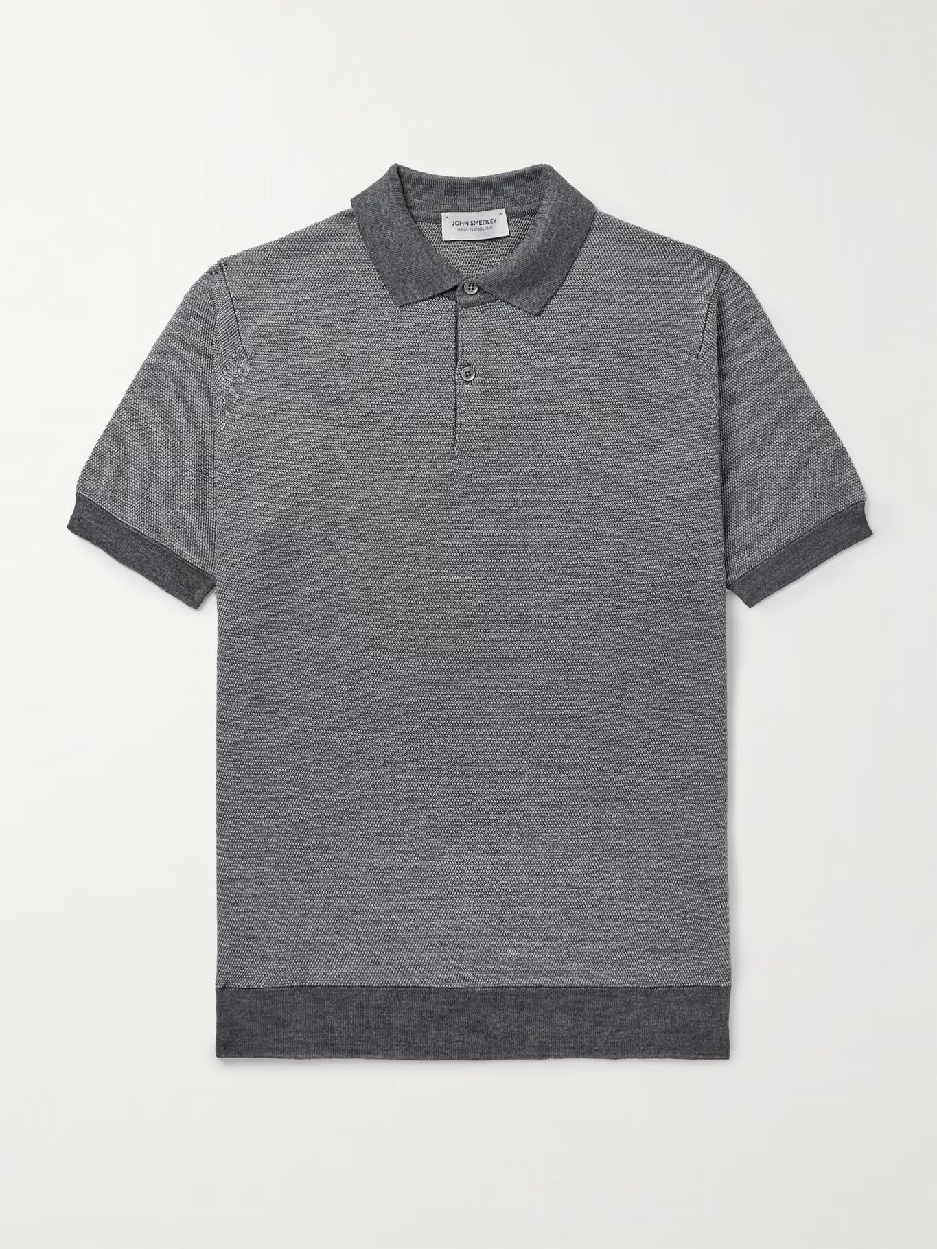 

14. Уникальная рубашка-поло Slim-Fit Merino Wool-Piqué JOHN SMEDLEY, серый