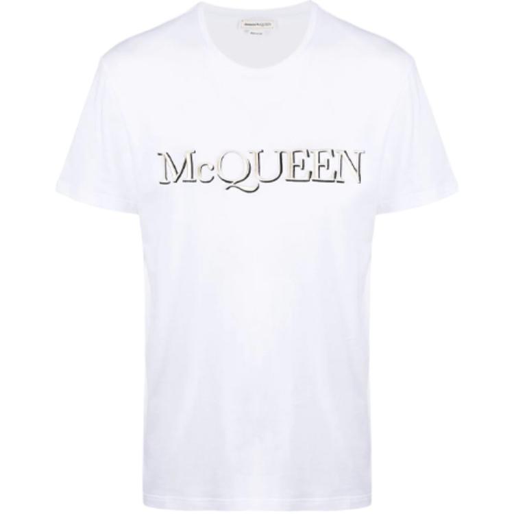 

Футболка с коротким рукавом с вышитым логотипом Alexander McQueen, белый