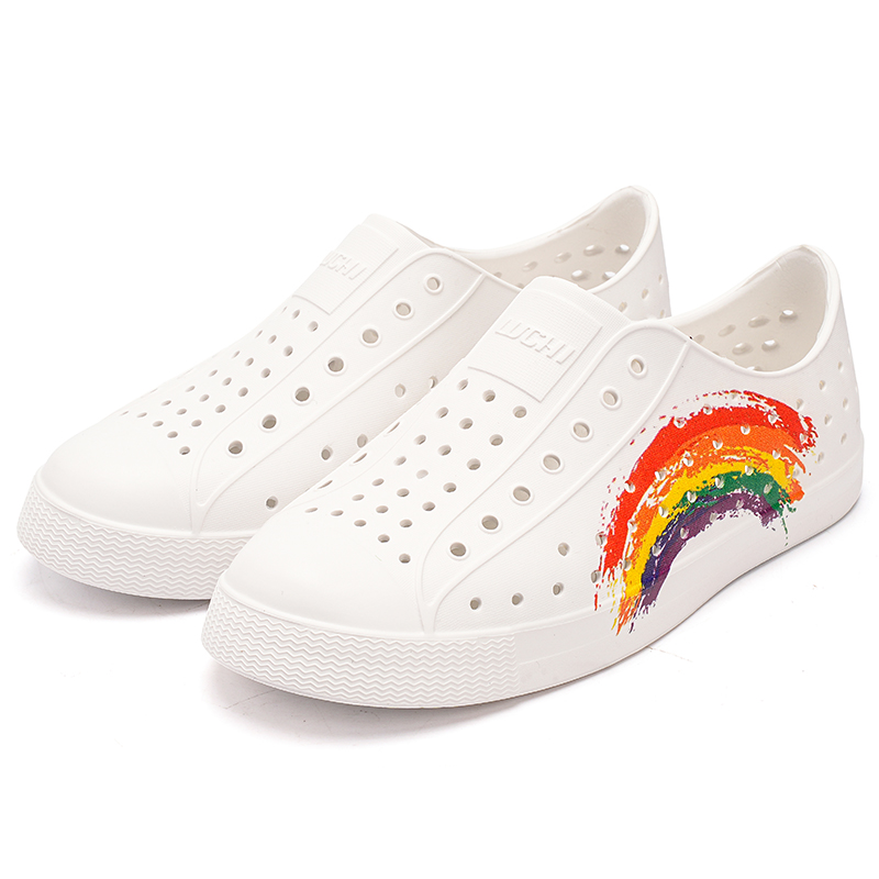 CRAZY ATIV Клоги унисекс разноцветные радужные, цвет Multicolor Rainbow — фото 3