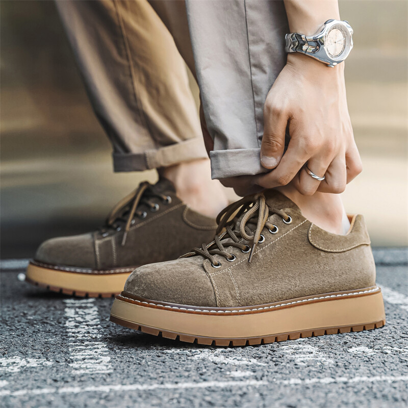 Туфли мужские Men"s Casual Men Low-Top Weishibangwei, хаки — фото 4