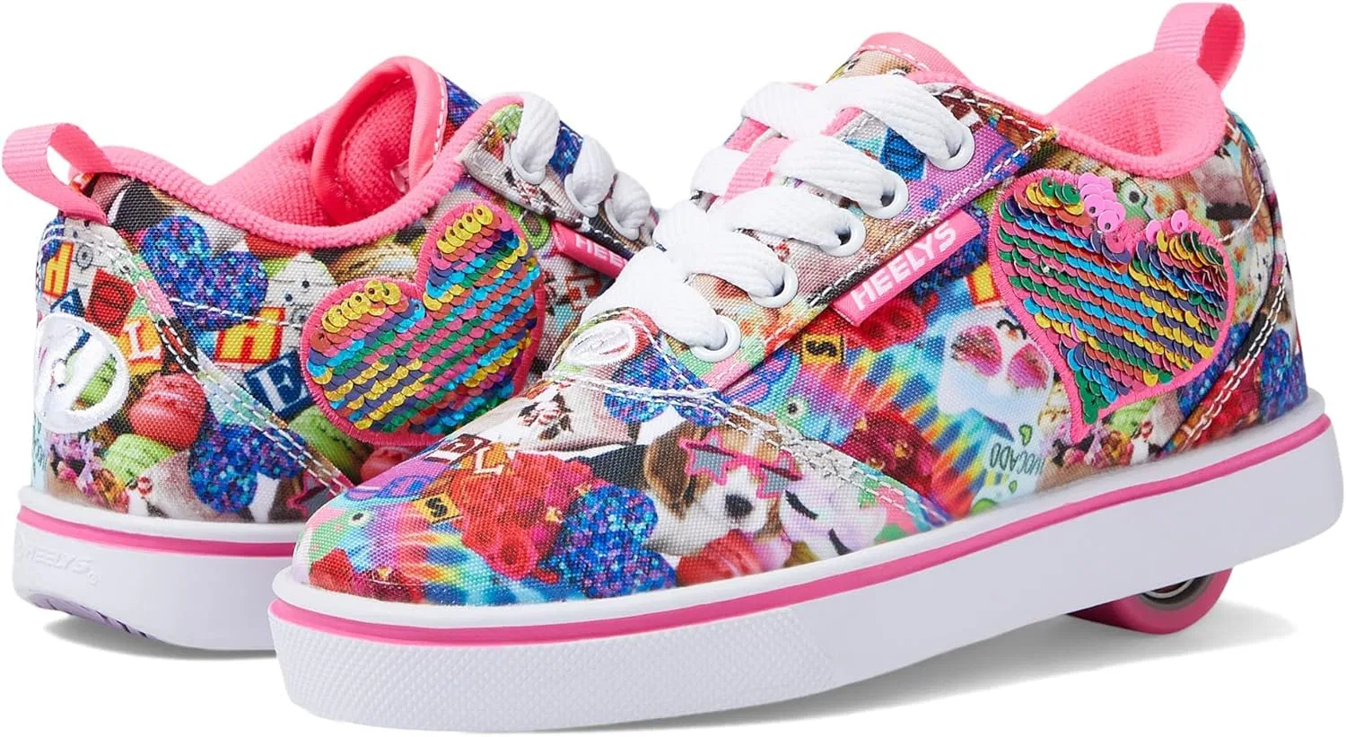 Кроссовки Heelys с колесиками, Neon Pink/Lavender/Multi