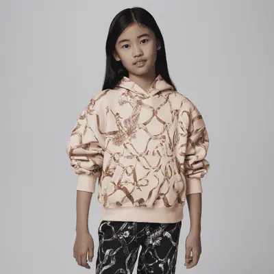 

Худи Jordan Big Kids' Brooklyn Fleece Printed Pullover Hoodie, цвет Legend Light Brown