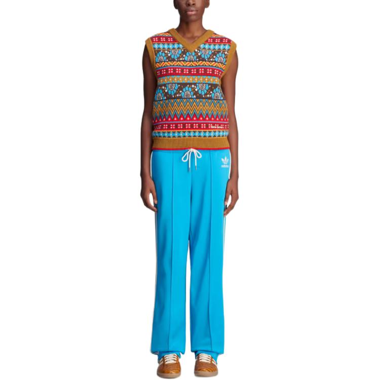Adidas Flocked Trefoil Logo Track Pants Adidas Originals, Голубой — фото 4