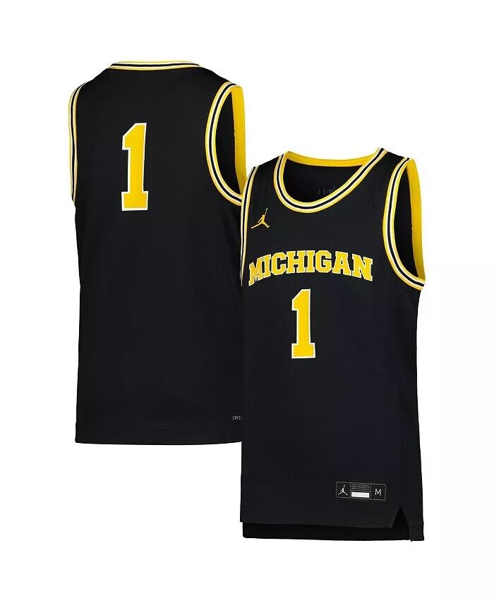 

Реплика баскетбольной майки Big Boys # 1 Navy Michigan Wolverines Icon Jordan