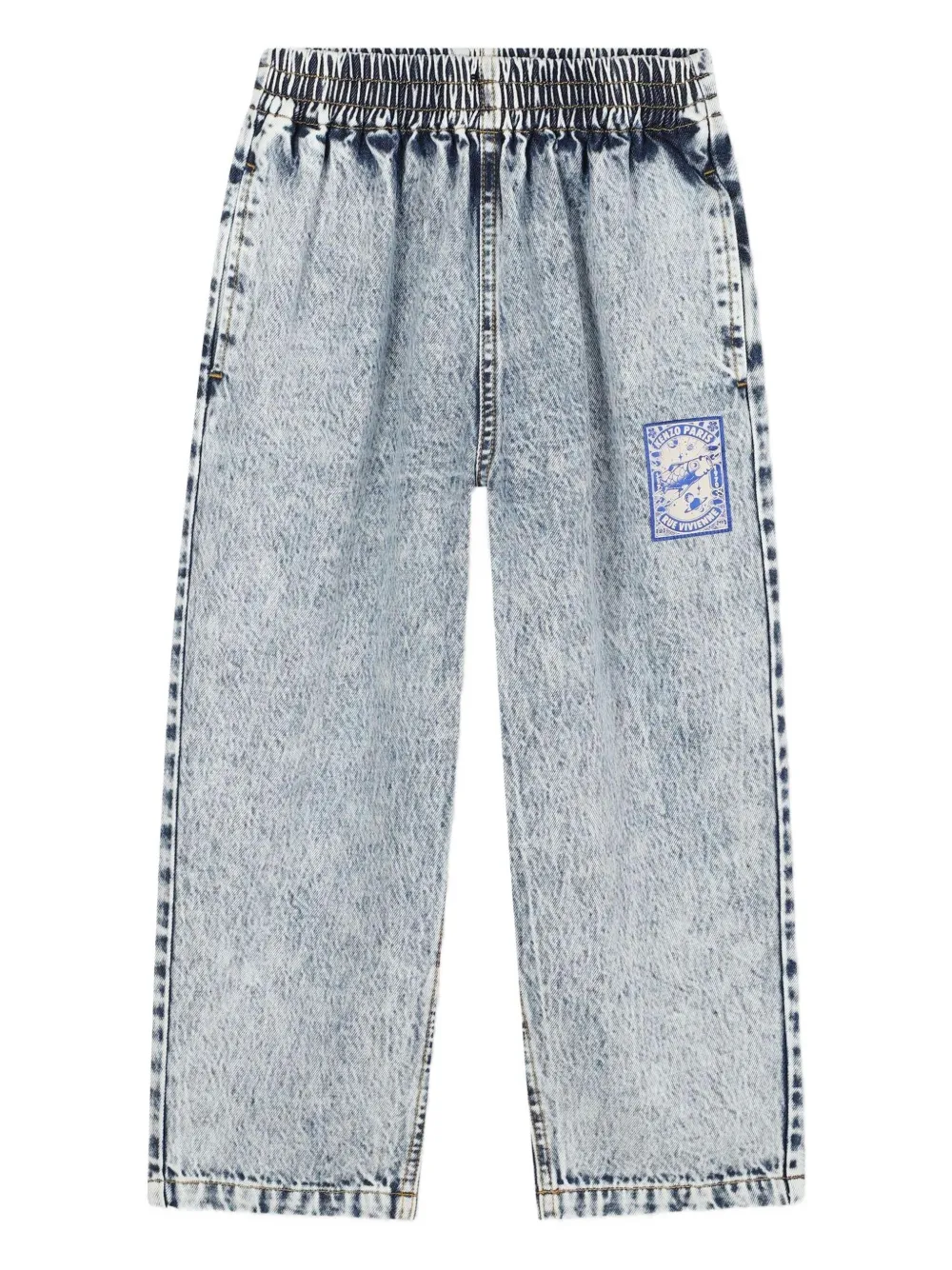 

Джинсы с завышенной талией Kenzo Kids, синий
