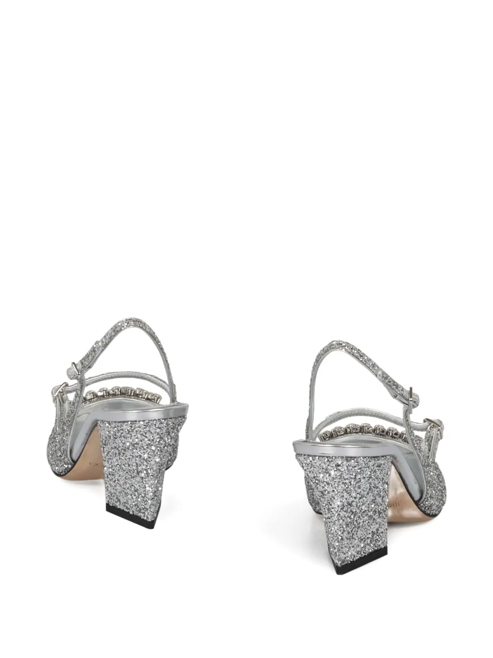 Туфли Belinda 45 с ремешком на пятке и блестками JIMMY CHOO, серебряный — фото 3