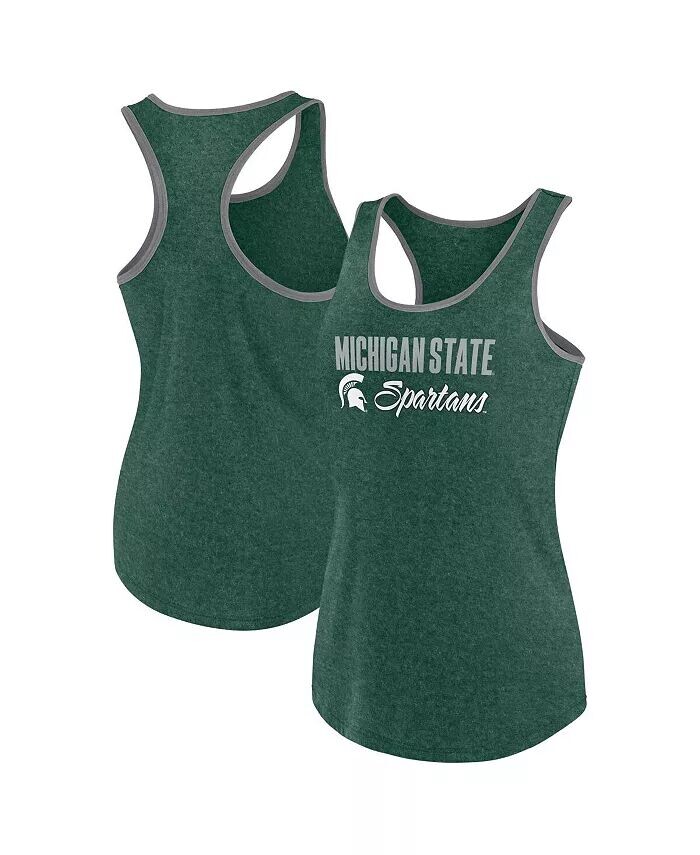 

Женская майка-борцовка Heather Green Michigan State Spartans Fuel Fanatics