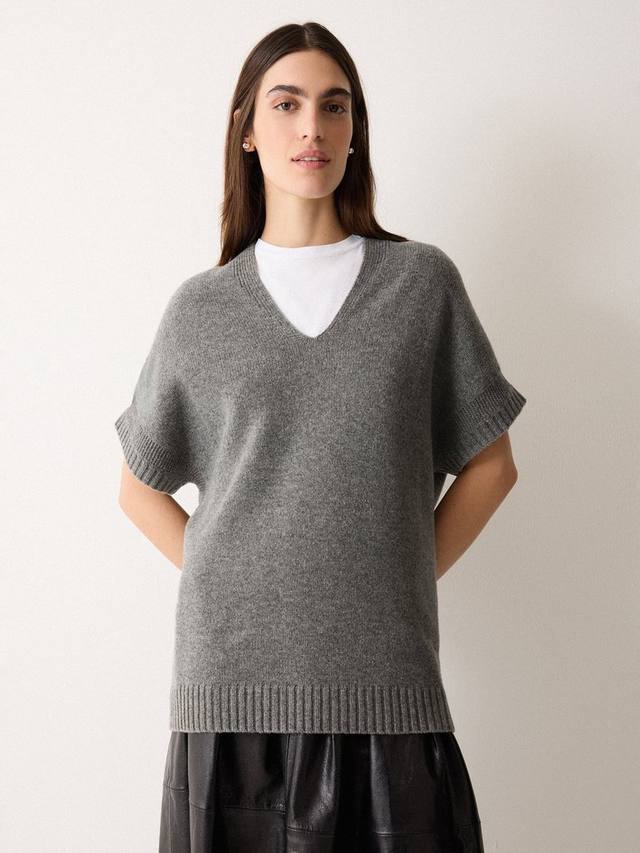 

Длинный топ из чистой мериносовой шерсти Jigsaw, Grey